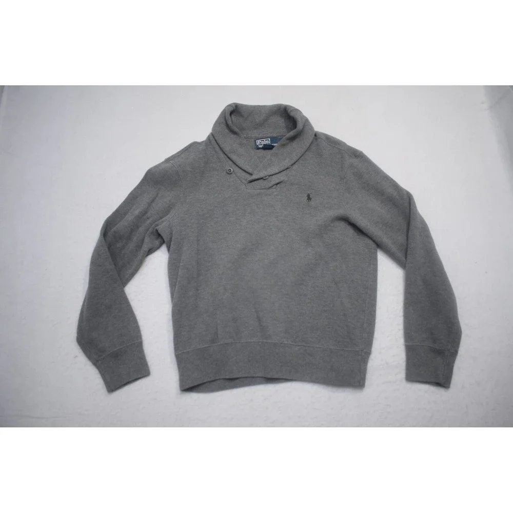 Polo Ralph Lauren Cowl Neck Sweater‎ Gray Long Sleeve Pullover Mens Size Small